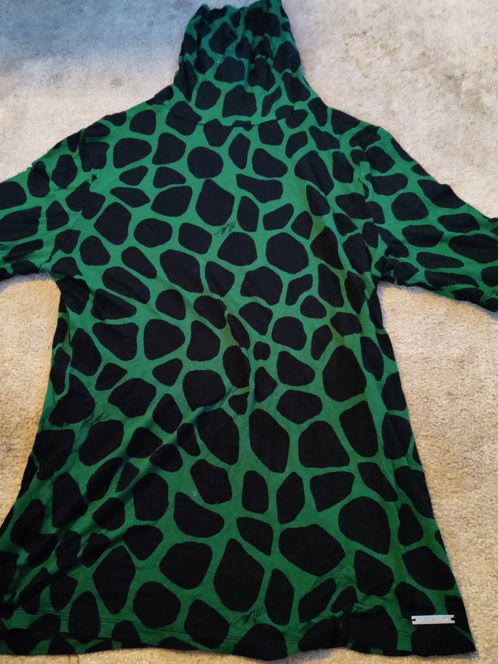 Michael Kors Green and Black Patterned Short Sleeve Tee